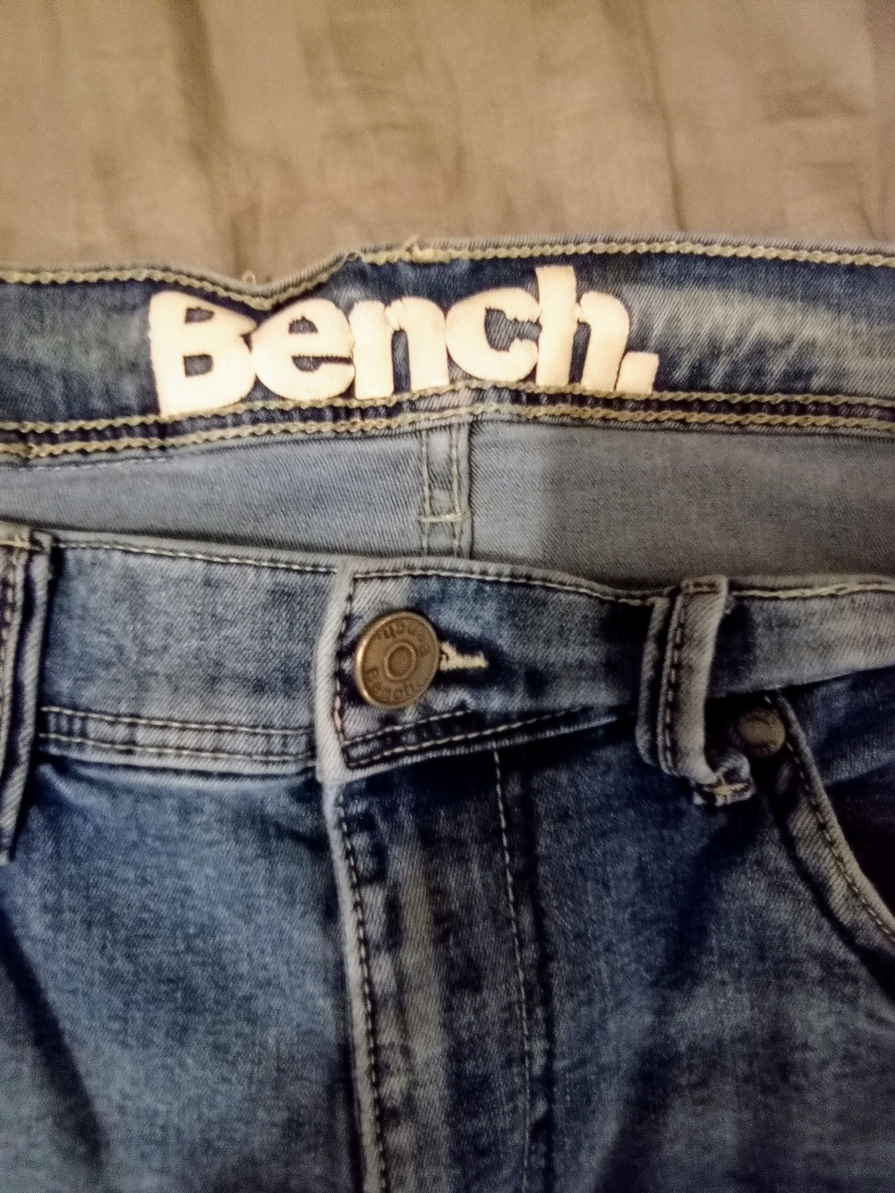 Bench Men’s Light Blue Washed High-Rise Jeans